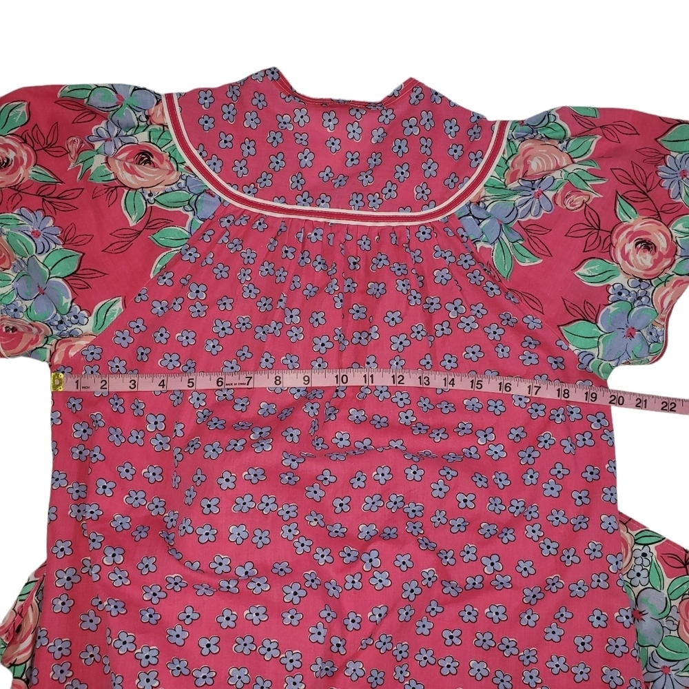 Vintage Kelly Reed Floral Print Patio Dress Sz M ? Pearl Snap Cottagecore Garden - Picture 12 of 14